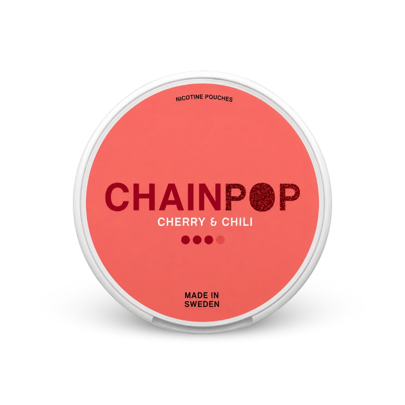 Chainpop Cherry & Chili – can of nicotine pouches