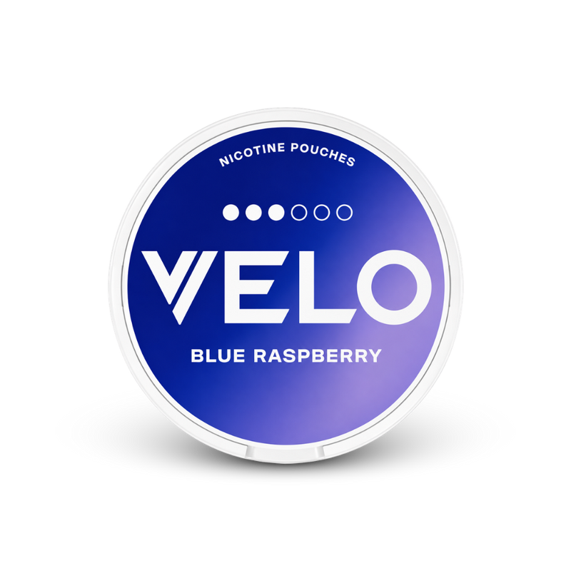 VELO Blue Raspberry – can of nicotine pouches