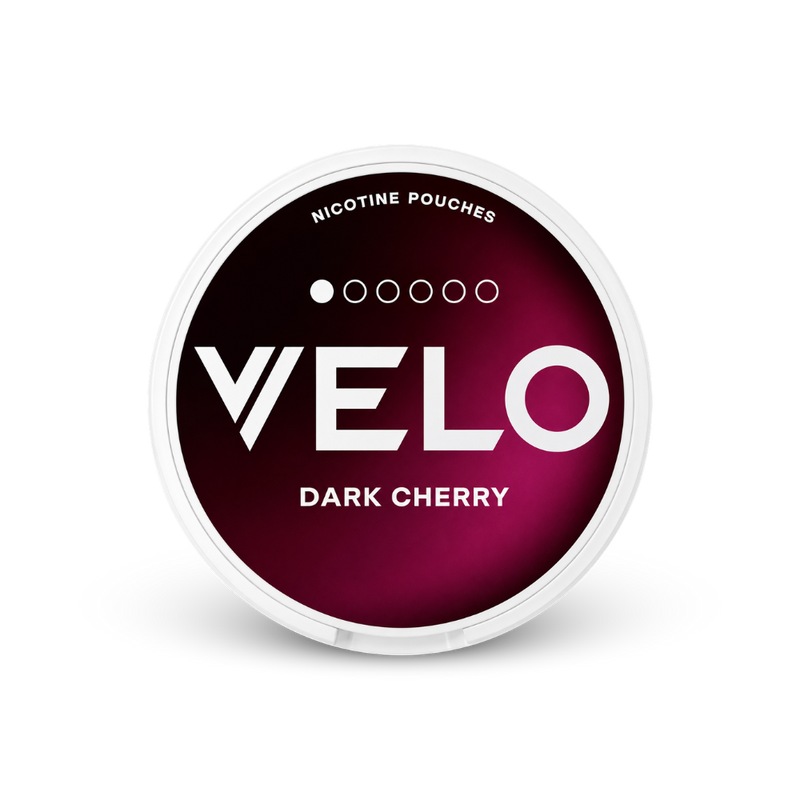 VELO Dark Cherry Mini – can of nicotine pouches