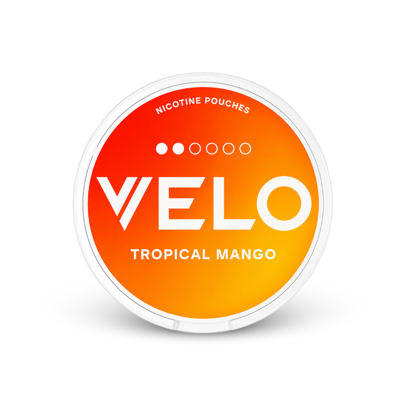 VELO Tropical Mango Slim – can of nicotine pouches